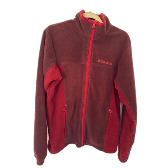 Columbia Ramshackle Fleece Jacket Men's Med Red Maroon Zipper Pockets‎ 2000s Y2K - Picture 13 of 13
